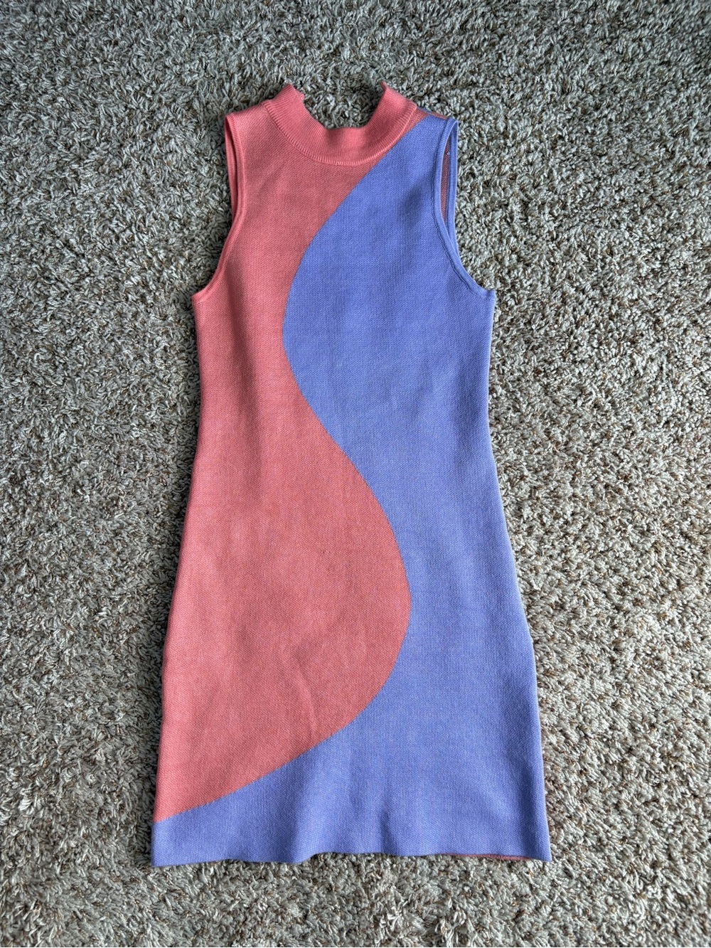Vrg Grl Sleeveless Two-Tone Pink and Lavender Knit Dress